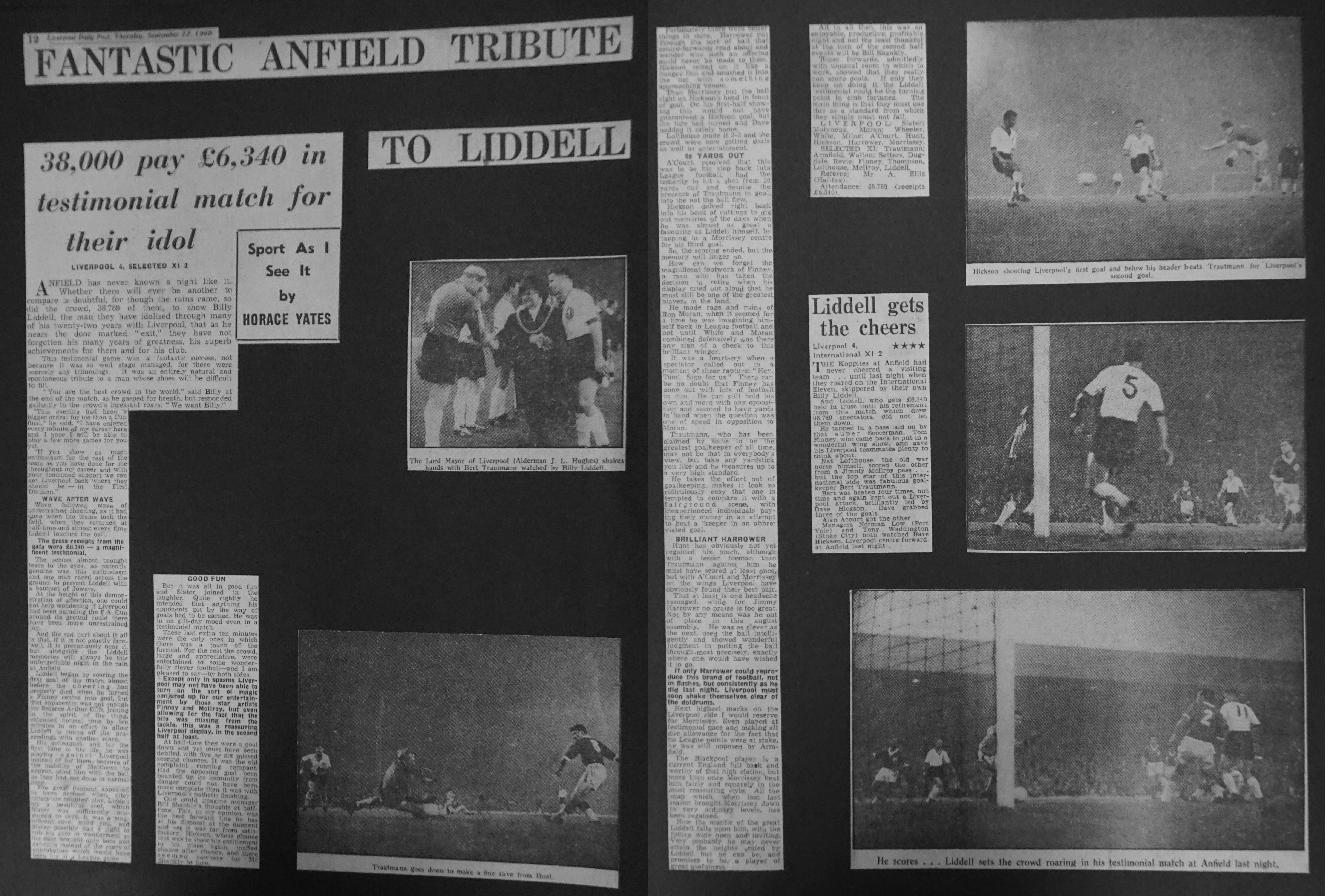 Liddell's testimonial 21 September 1960